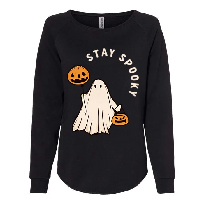 Stay Spooky Halloween Retro Spooky Season Fall Vibes Ghost Gift Womens California Wash Sweatshirt