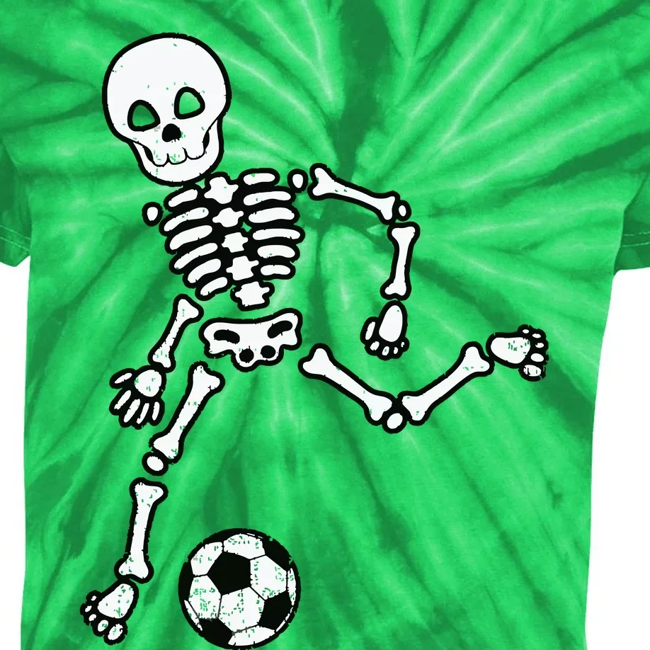 Skeleton Soccer Halloween Sport Player Costume Kids Tie-Dye T-Shirt