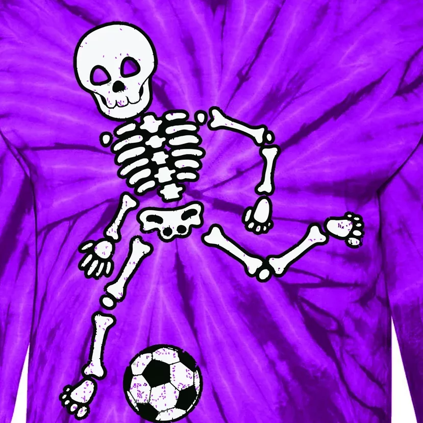 Skeleton Soccer Halloween Sport Player Costume Tie-Dye Long Sleeve Shirt