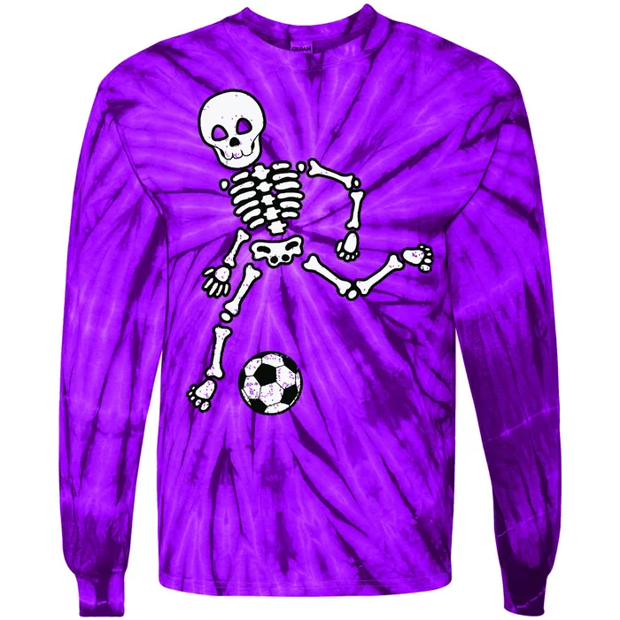 Skeleton Soccer Halloween Sport Player Costume Tie-Dye Long Sleeve Shirt