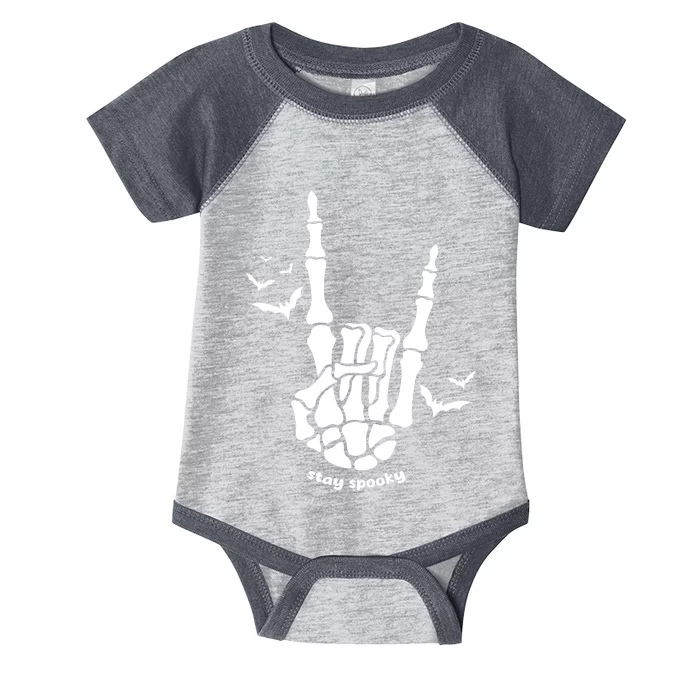 Stay Spooky Halloween Rock Skeleton Infant Baby Jersey Bodysuit