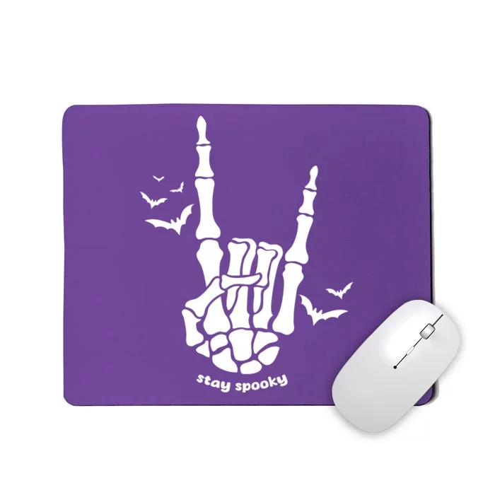 Stay Spooky Halloween Rock Skeleton Mousepad