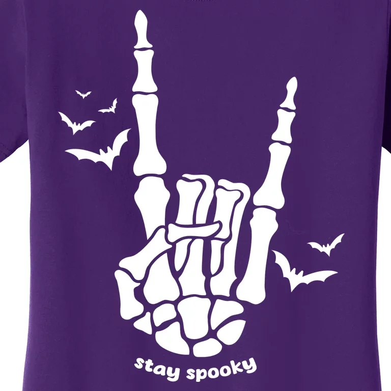 Stay Spooky Halloween Rock Skeleton Women's T-Shirt