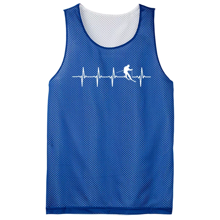 Skiing Ski Heartbeat Gift For Skiers Cute Gift Mesh Reversible Basketball Jersey Tank