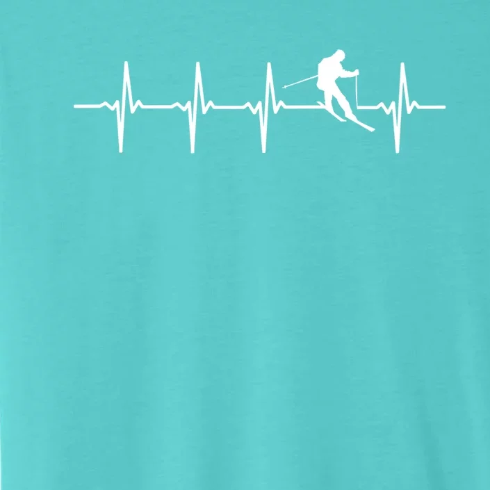 Skiing Ski Heartbeat Gift For Skiers Cute Gift ChromaSoft Performance T-Shirt