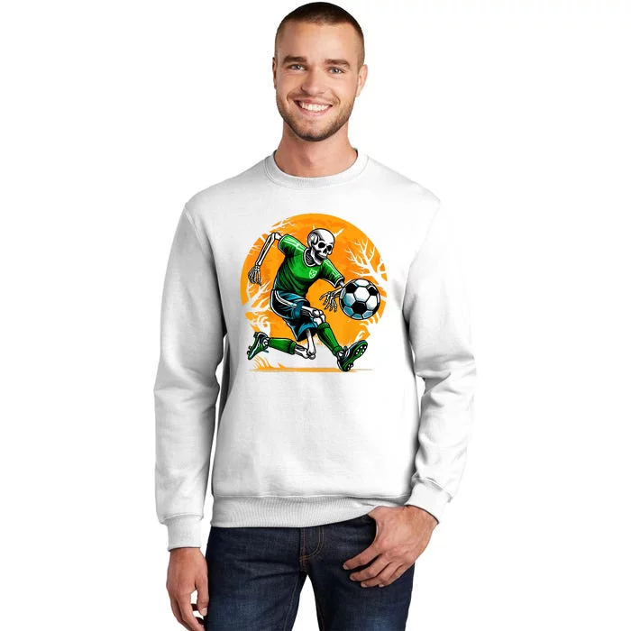 Soccer Skeleton Halloween Football Spooky Boy Soccer Player Sweatshirt