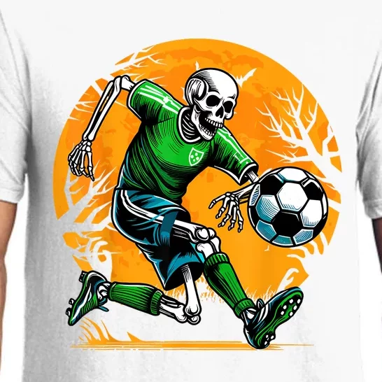 Soccer Skeleton Halloween Football Spooky Boy Soccer Player Pajama Set