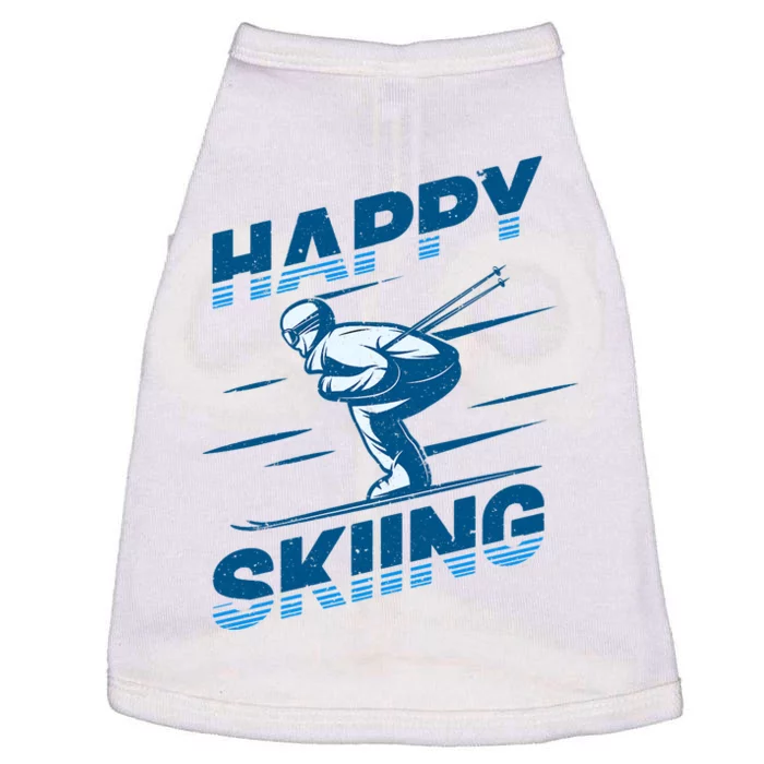 Snow Skiing Happy Skiing Winter Sports Alpine Downhill Ski Doggie Tank