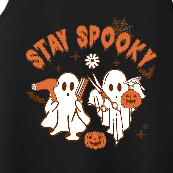 Stay Spooky Hairdresser Halloween Cute Ghosts Cosmetologist Gift Performance Tank