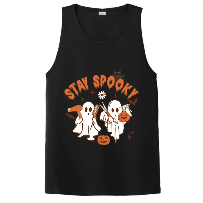 Stay Spooky Hairdresser Halloween Cute Ghosts Cosmetologist Gift Performance Tank