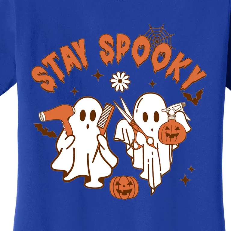 Stay Spooky Hairdresser Halloween Cute Ghosts Cosmetologist Gift Women's T-Shirt