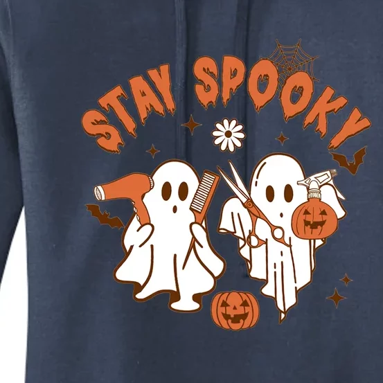 Stay Spooky Hairdresser Halloween Cute Ghosts Cosmetologist Gift Women's Pullover Hoodie