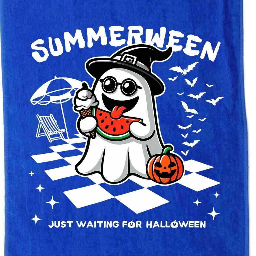 Summerween Spooky Halloween Summer Vibes Pumpkin Ghost Platinum Collection Golf Towel