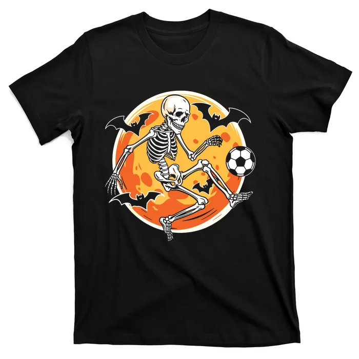 Soccer Skeleton Halloween Soccer Player Funny T-Shirt