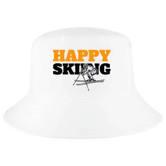 Snow Skiing Happy Skiing Winter Sports Alpine Downhill Ski Cool Comfort Performance Bucket Hat