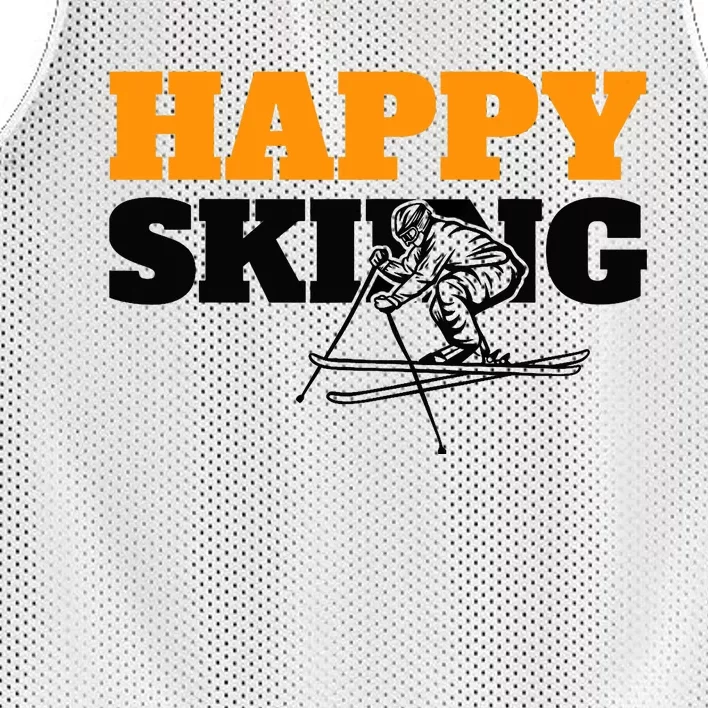 Snow Skiing Happy Skiing Winter Sports Alpine Downhill Ski Mesh Reversible Basketball Jersey Tank