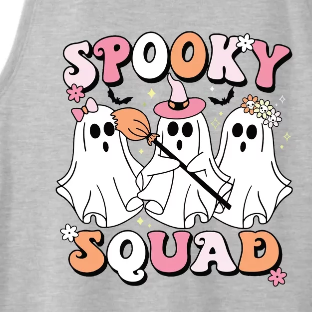 Spooky Squad Halloween Ghost Costume Retro Groovy Ladies Tri-Blend Wicking Tank