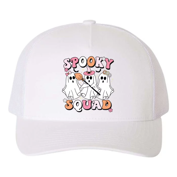 Spooky Squad Halloween Ghost Costume Retro Groovy Yupoong Adult 5-Panel Trucker Hat