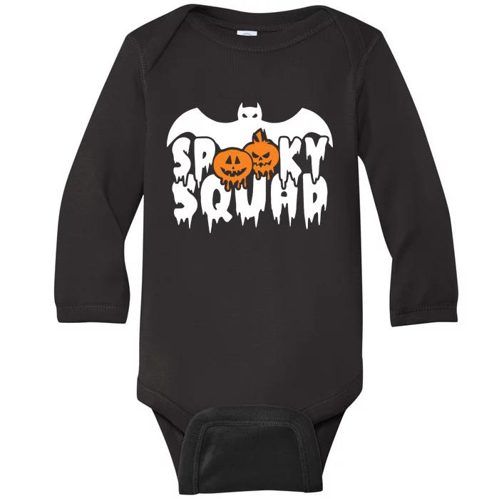 Spooky Squad Halloween Funny Pumpkin Halloween Costume Baby Long Sleeve Bodysuit