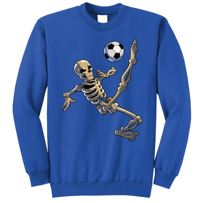 Soccer Skeleton Halloween Funny Soccer Player Halloween Cute Tall Sweatshirt