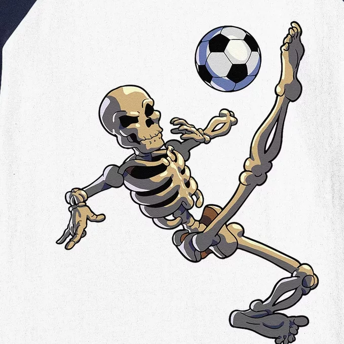 Soccer Skeleton Halloween Funny Soccer Player Halloween Cute Baseball Sleeve Shirt