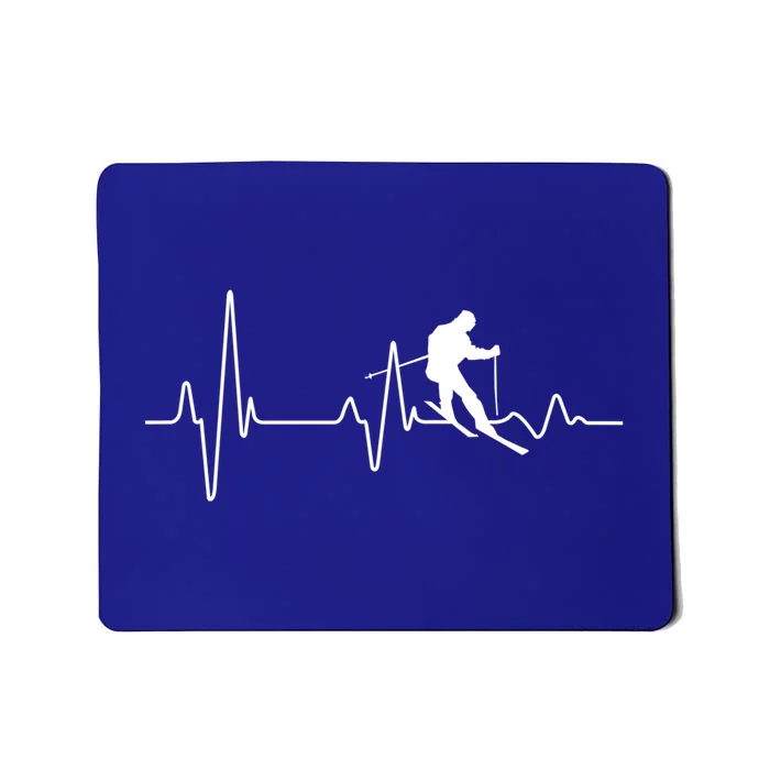 Snow Skiing Heartbeat Winter Snow Ski Lover Gift Mousepad