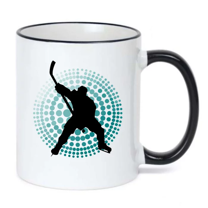 Slap Shot Hockey Lovers Spiral Design Black Color Changing Mug