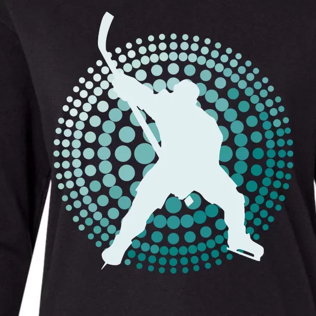 Slap Shot Hockey Lovers Spiral Design Womens Cotton Relaxed Long Sleeve T-Shirt