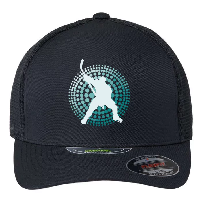 Slap Shot Hockey Lovers Spiral Design Flexfit Unipanel Trucker Cap