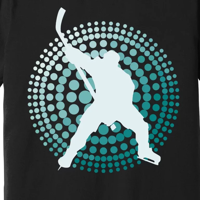 Slap Shot Hockey Lovers Spiral Design Premium T-Shirt