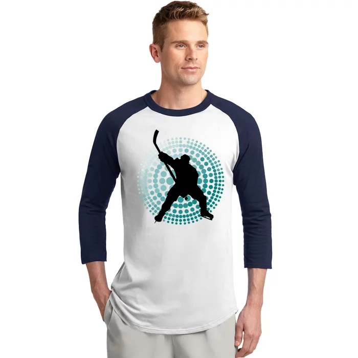 Slap Shot Hockey Lovers Spiral Design Baseball Sleeve Shirt