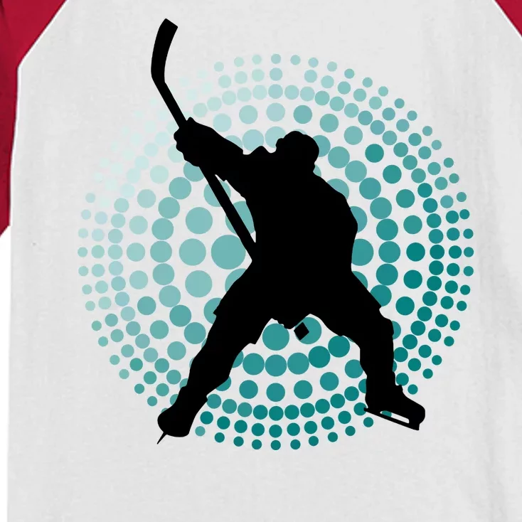 Slap Shot Hockey Lovers Spiral Design Kids Colorblock Raglan Jersey