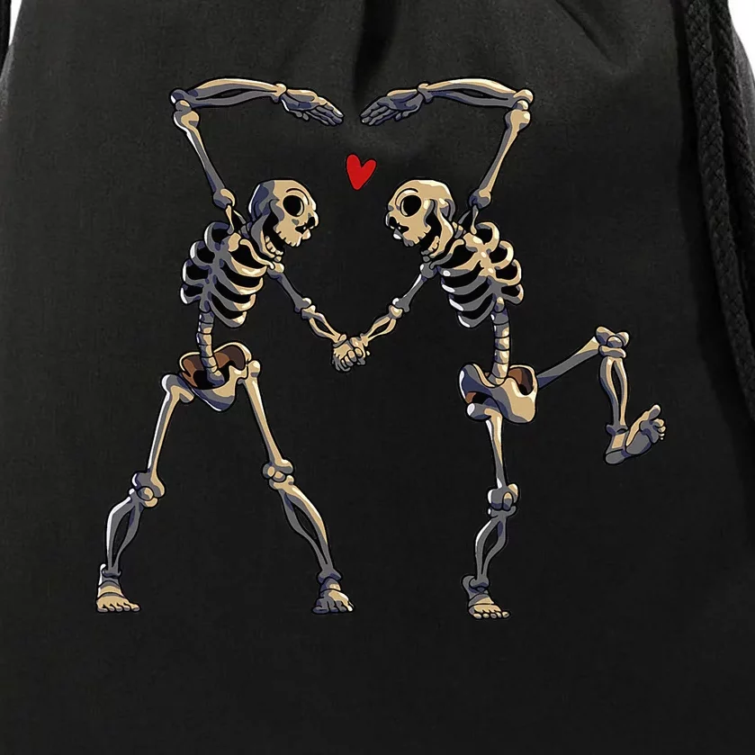 Spooky Skeleton Heart Dance Costume Drawstring Bag