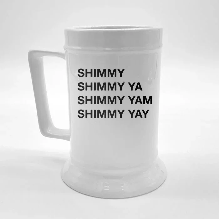 Shimmy Shimmy Hiphop Oldschool Rap Tee 90s Music Front & Back Beer Stein