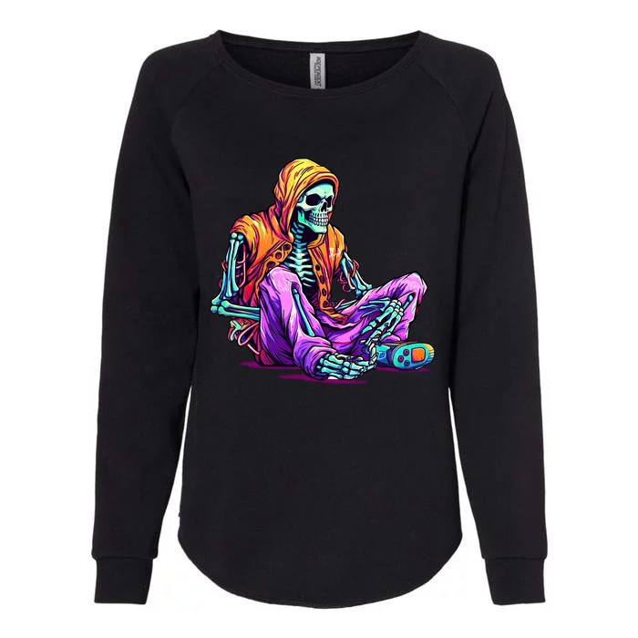 Spooky Skeleton Halloween Monster Thrills And Suspense Gift Womens California Wash Sweatshirt