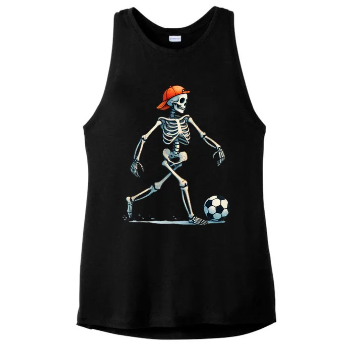 Skeleton Soccer Halloween Costume Funny Ladies Tri-Blend Wicking Tank