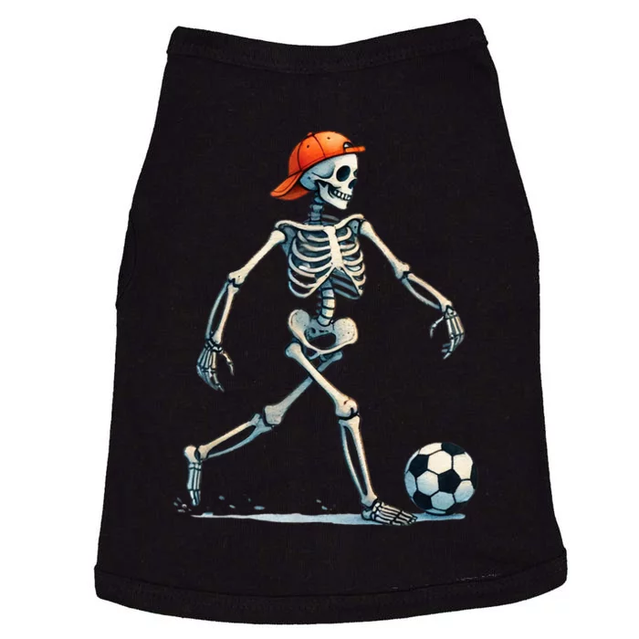 Skeleton Soccer Halloween Costume Funny Doggie Tank