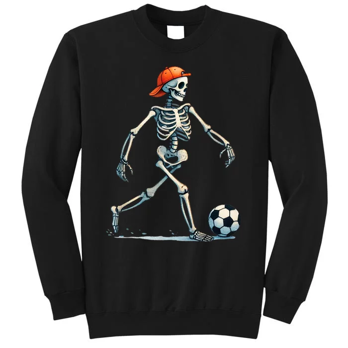 Skeleton Soccer Halloween Costume Funny Tall Sweatshirt