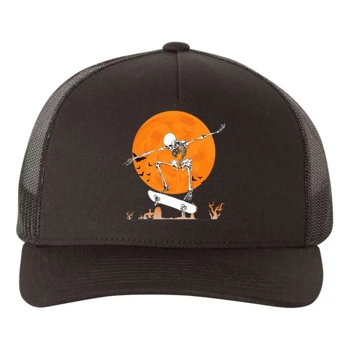 Skateboarding Skeleton Halloween Skating Skeleton Yupoong Adult 5-Panel Trucker Hat