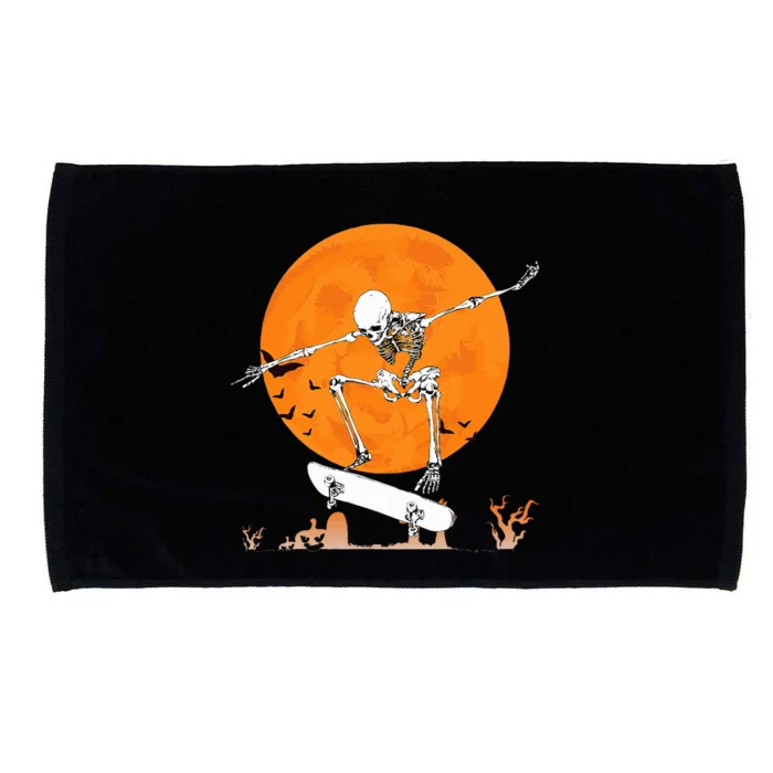 Skateboarding Skeleton Halloween Skating Skeleton Microfiber Hand Towel