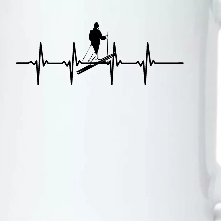 Ski Skiing Heartbeat Skier Gift Black Color Changing Mug