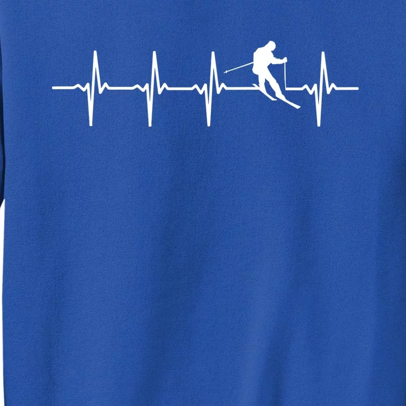 Skiing Ski Heartbeat Gift For Skiers Cool Gift Sweatshirt