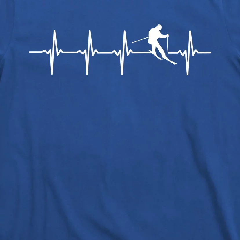 Skiing Ski Heartbeat Gift For Skiers Cool Gift T-Shirt