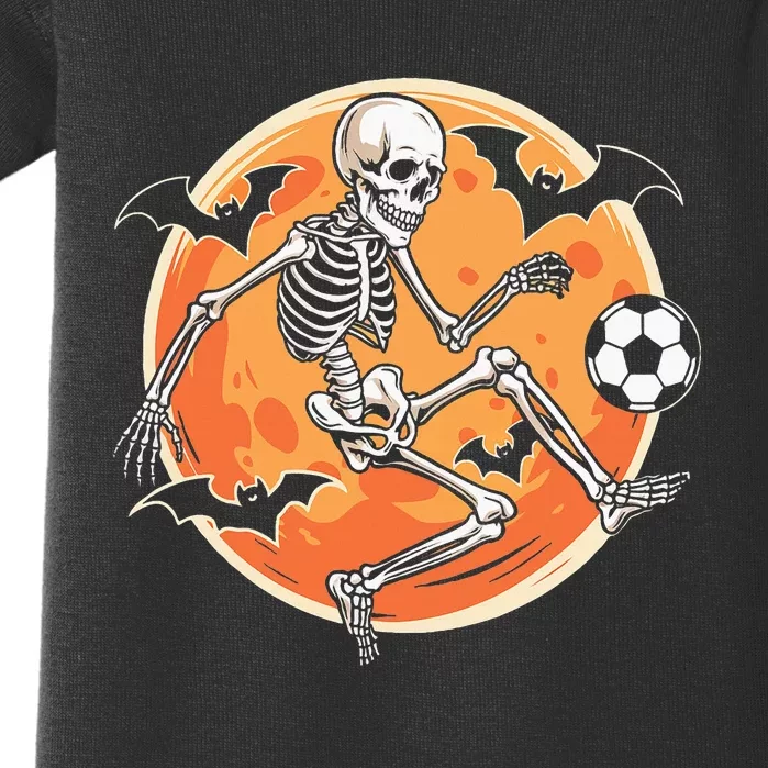 Soccer Skeleton Halloween Soccer Player Funny Baby Bodysuit