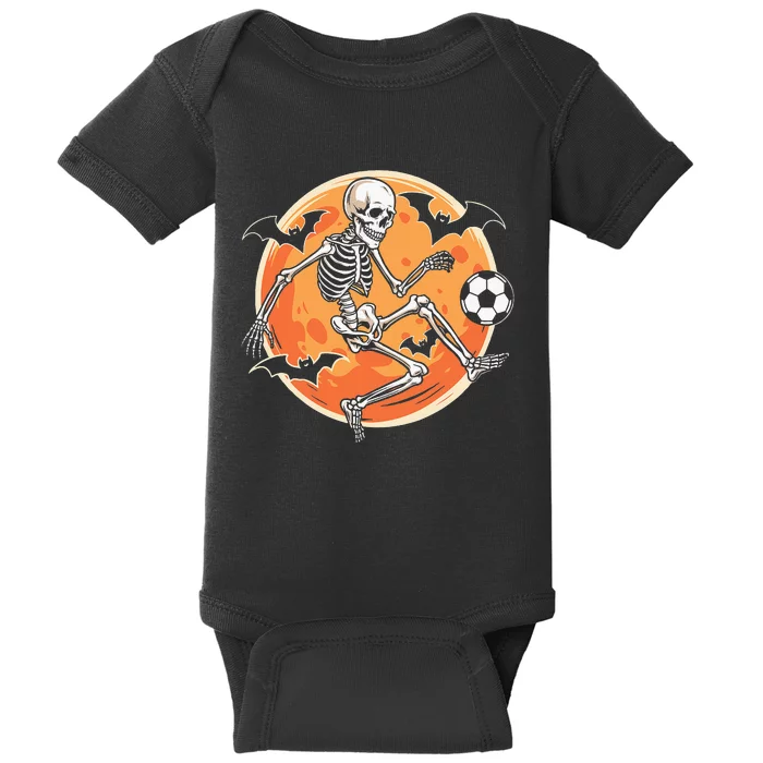 Soccer Skeleton Halloween Soccer Player Funny Baby Bodysuit