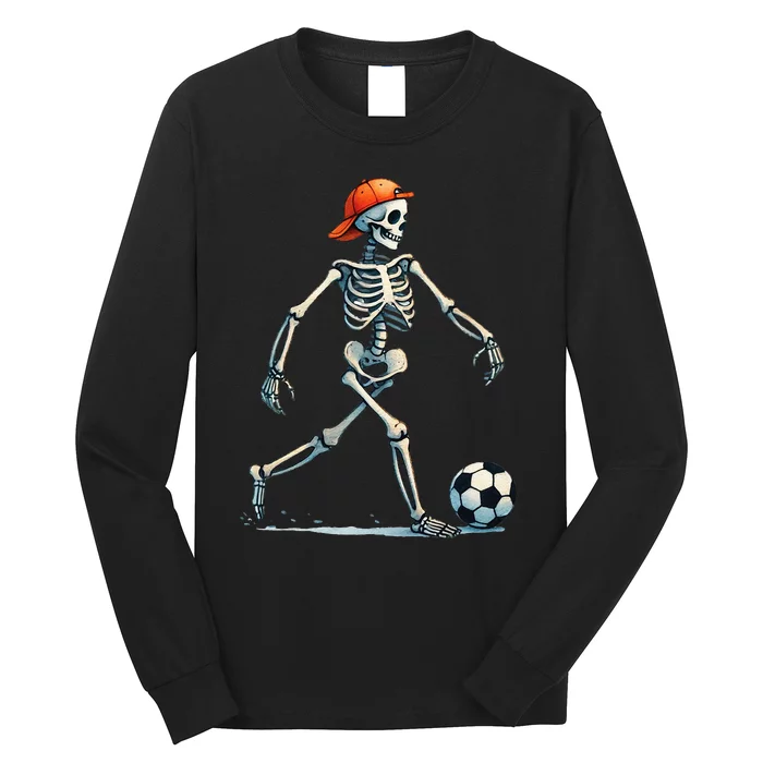 Skeleton Soccer Halloween Costume Long Sleeve Shirt