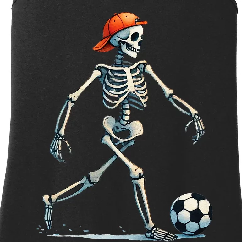 Skeleton Soccer Halloween Costume Ladies Essential Tank