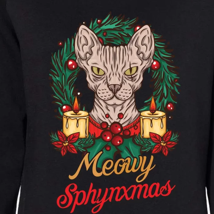 Santa Sphynx Hairless Cat Lovers Christmas Gift Funny Gift Womens California Wash Sweatshirt