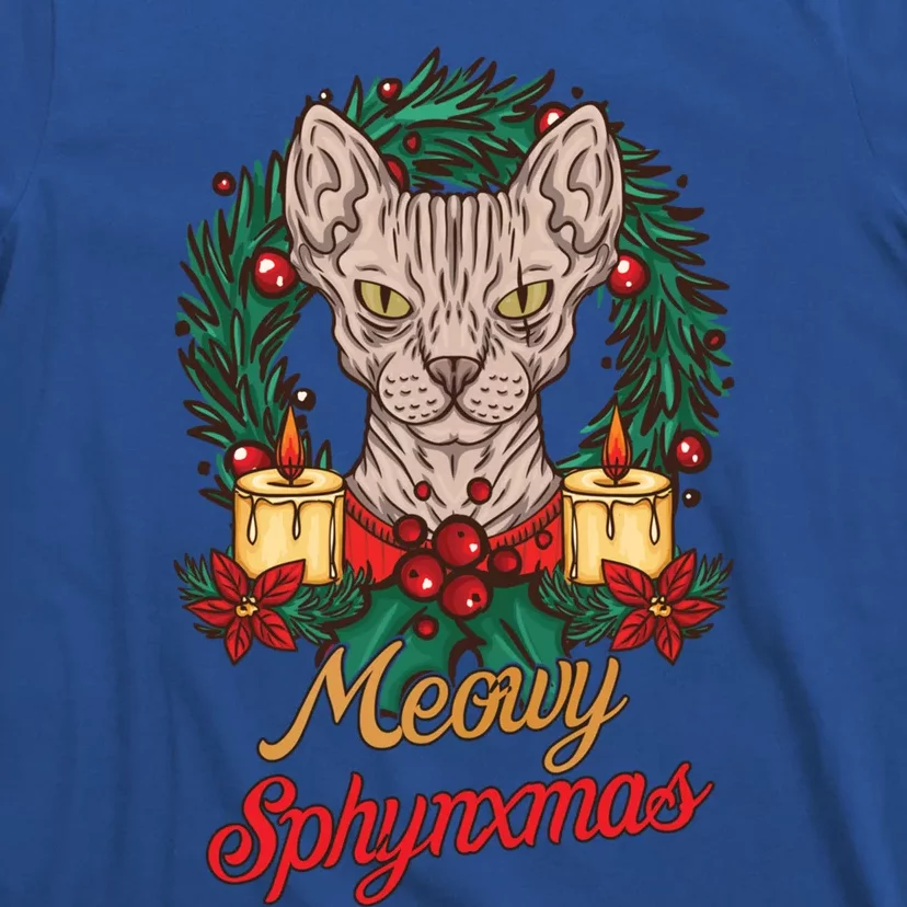 Santa Sphynx Hairless Cat Lovers Christmas Gift Funny Gift T-Shirt