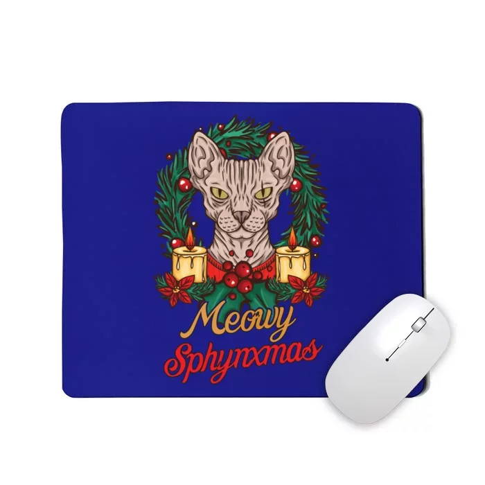 Santa Sphynx Hairless Cat Lovers Christmas Gift Funny Gift Mousepad